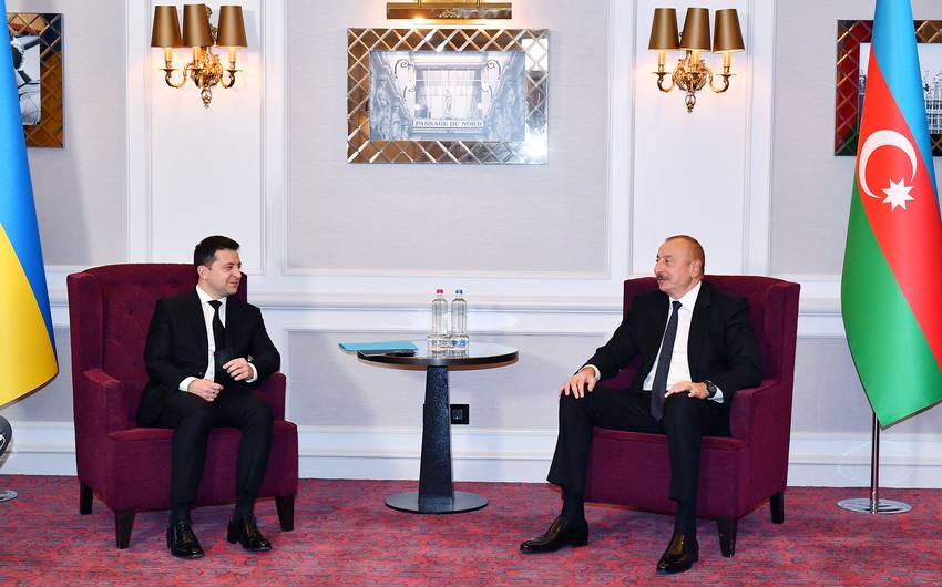İlham Əliyev Brüsseldə Ukrayna Prezidenti ilə görüşdu