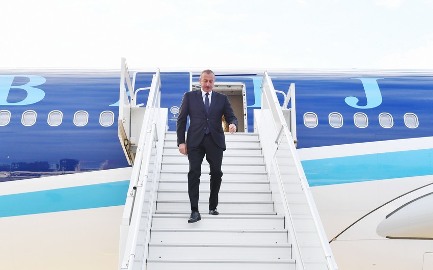İlham Əliyev Ukraynaya işgüzar səfərə getdi