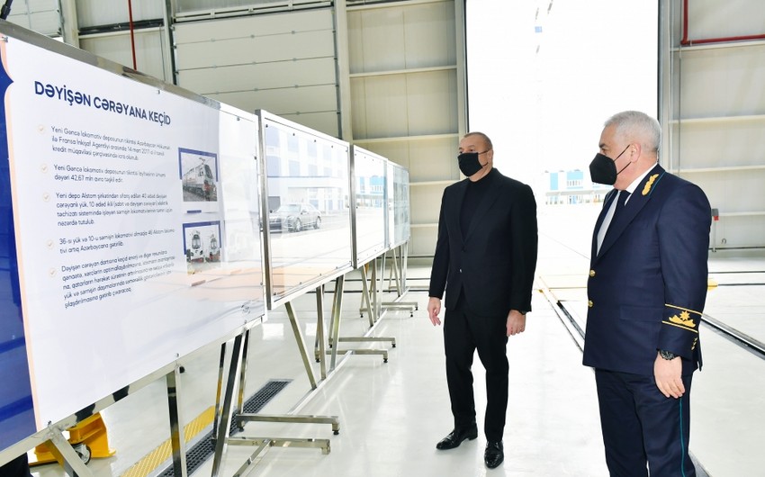 İlham Əliyev “Azərbaycan Dəmir Yolları” QSC-nin lokomotiv deposunun açılışında iştirak etdi