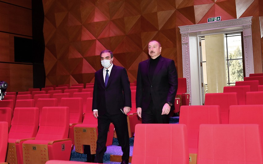 Prezident Gəncə Dövlət Dram Teatrının yeni binasının açılışında iştirak edib