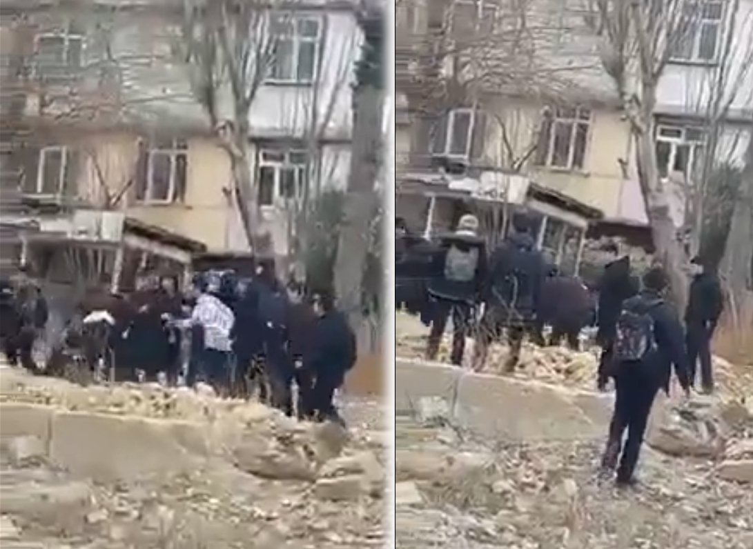 Bakıda şagirdlər arasında kütləvi dava - VİDEO