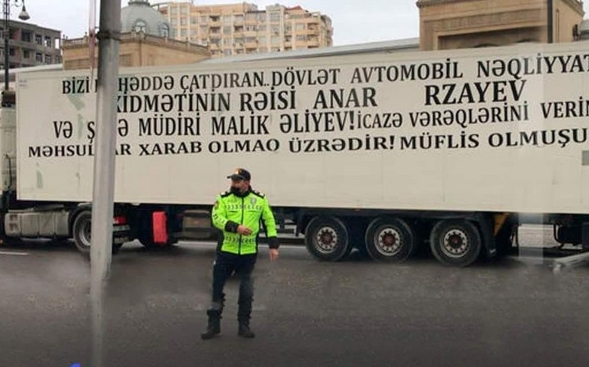 Bakıda yolu bağlayan TIR sürücülərinə cinayət işi açıldı
