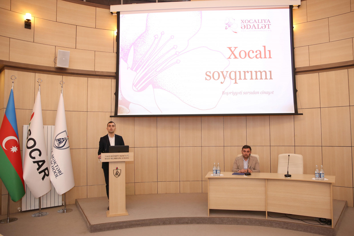Tələbələr Xocalı soyqırımı şahidləri ilə görüşüblər - FOTOLAR