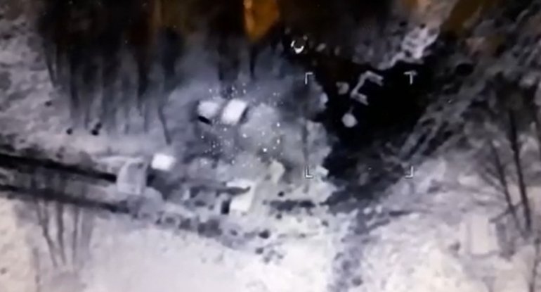 Ukrayna "Bayraktar"la əməliyyatın görüntülərini yaydı - VİDEO