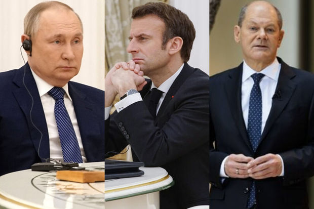 Putin, Makron və Şolts Moskvanın Ukraynaya qarşı irəli sürdüyü şərtləri müzakirə etdi