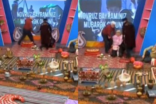 Mətanət İsgəndərli efirdə yıxıldı - VİDEO