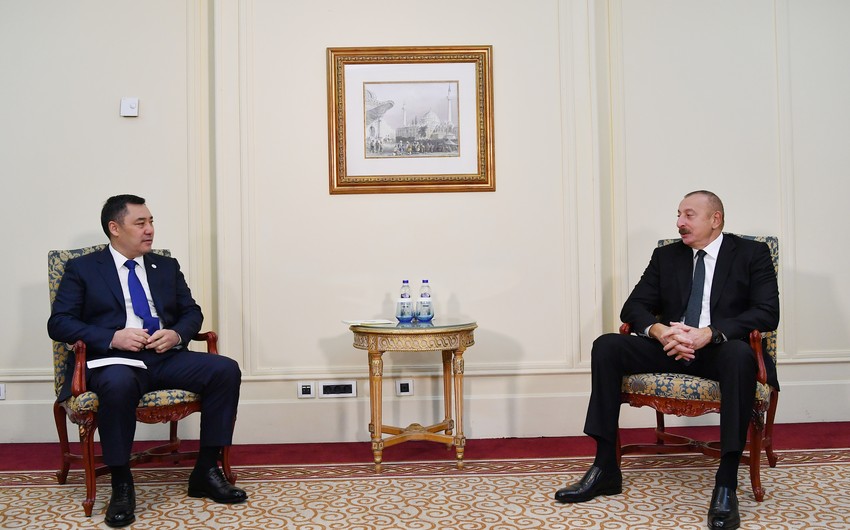 Azərbaycan və Qırğızıstan prezidentlərinin təkbətək görüşü başladı