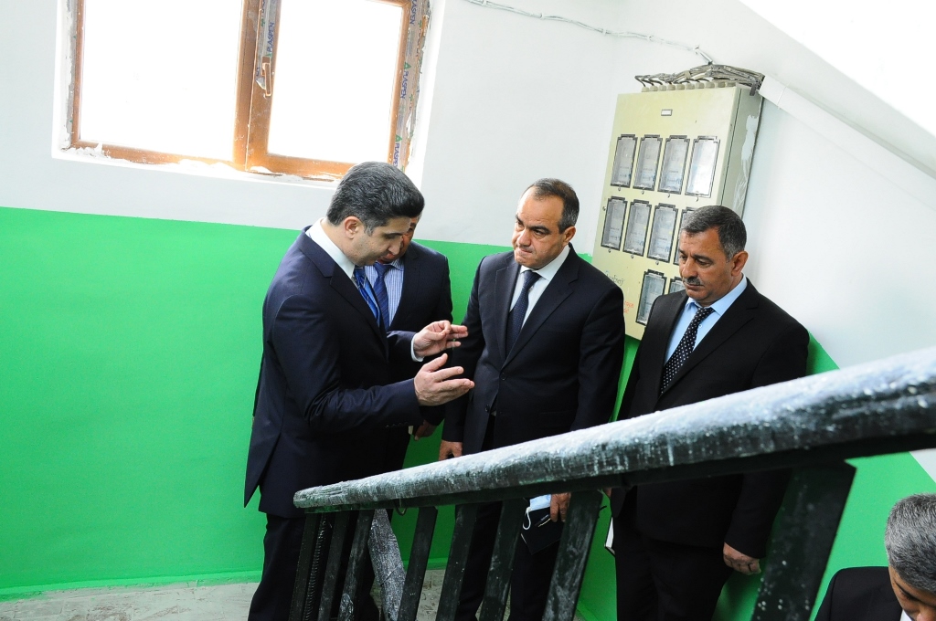Naftalanda çoxmənzilli yaşayış binaları təmir edilir