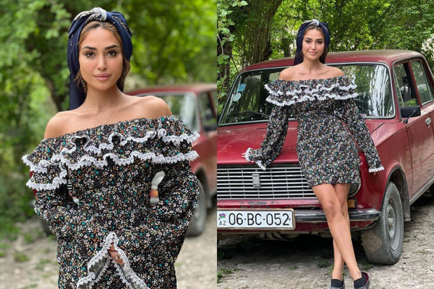 Pərvin Abıyeva ayağında qaloşla 