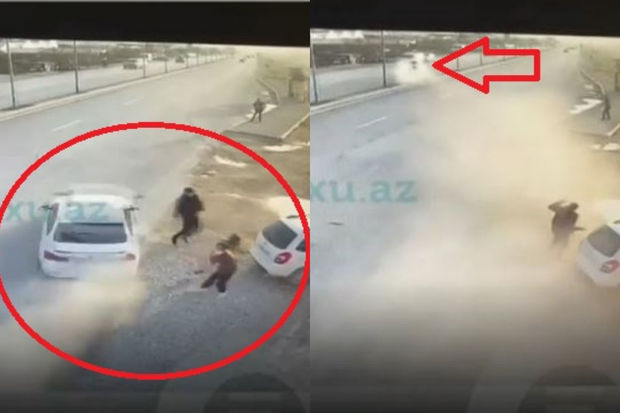 Bakıda sürücü idarəetməni itirdi: Piyadalar son anda ölümdən xilas oldular - ANBAAN VİDEO