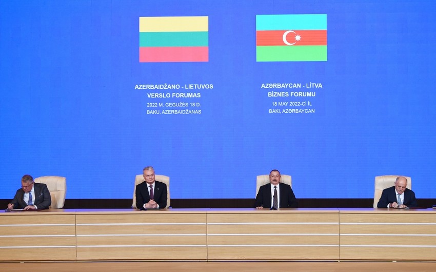 Azərbaycan-Litva sənədlərinin imzalanması mərasimi baş tutub