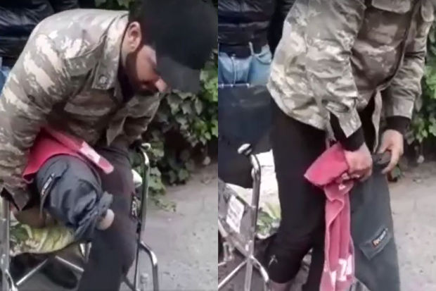 Bakıda hərbi formada dilənçilik edən şəxslə bağlı YENİ XƏBƏR