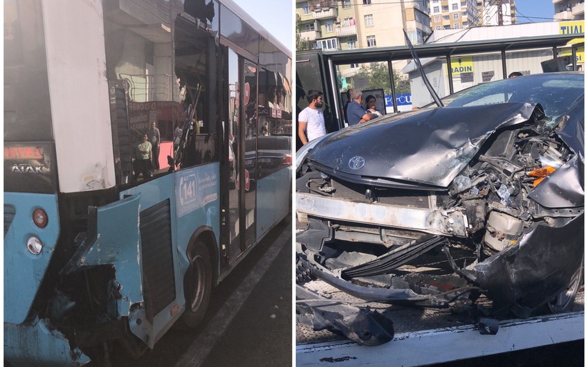Bakıda avtobus qəzaya düşdü, 5 nəfər yaralandı
