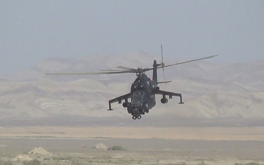Azərbaycan Ordusunun helikopterləri təlim keçirdi