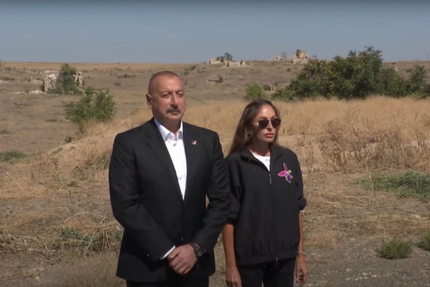 Prezident maşını saxlayıb, şəhidləri yad etdi - VİDEO