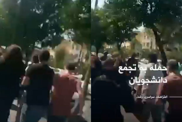 Rəştdə polis tələbələrə hücum etdi - VİDEO