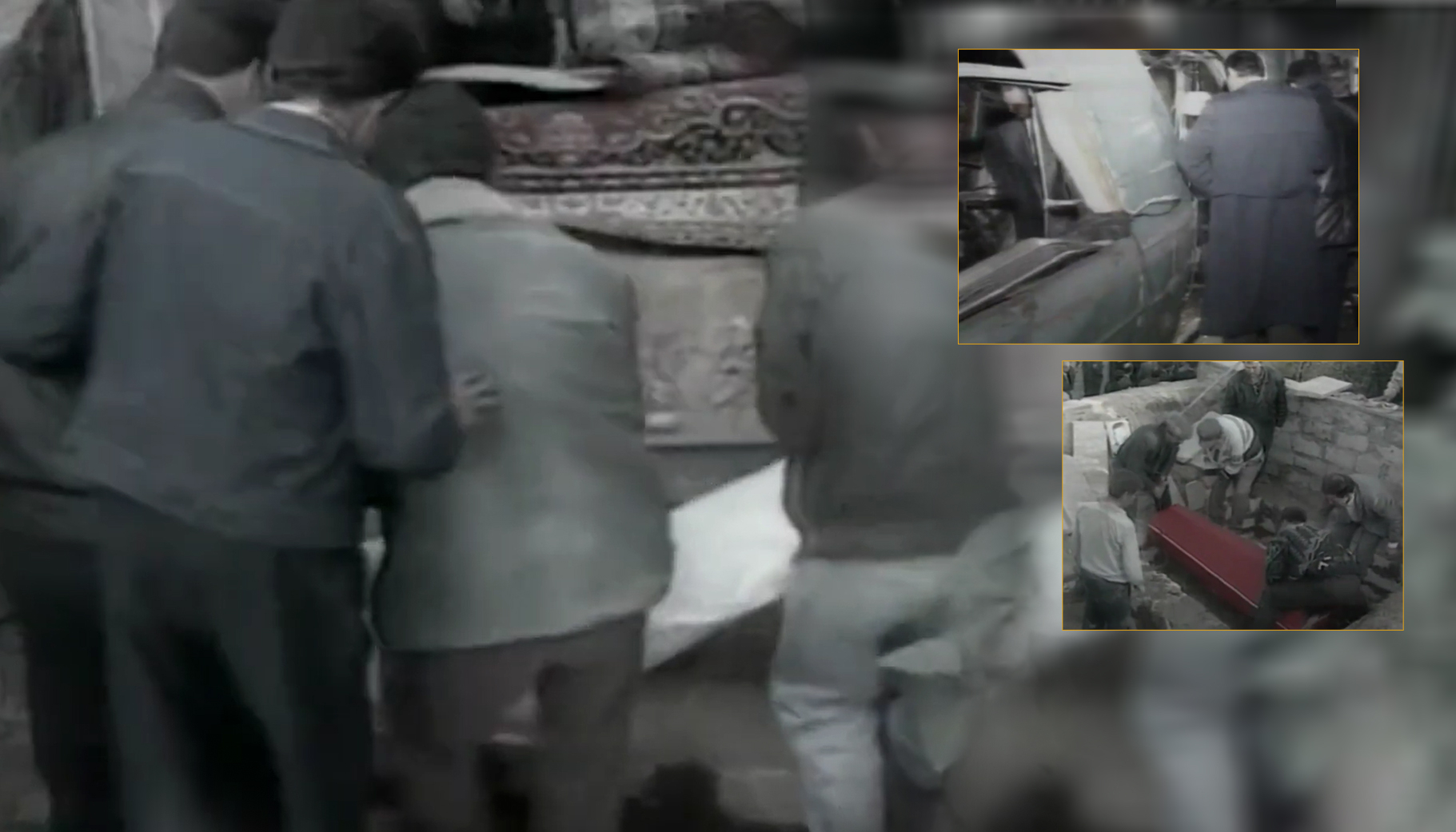 Bakıda 1995-ci ildə baş verən dəhşətli metro qəzasında ölənlərin dəfn görüntüləri - ARXİV VİDEOSU