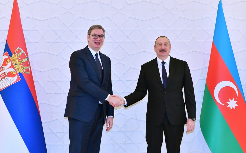 Azərbaycan və Serbiya prezidentləri mətbuata bəyanatlarla çıxış etdilər