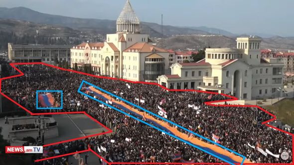 Xankəndidə keçirilən aksiyada əslində neçə nəfər iştirak edib? Erməni mənbələr 70 min deyir - FOTO