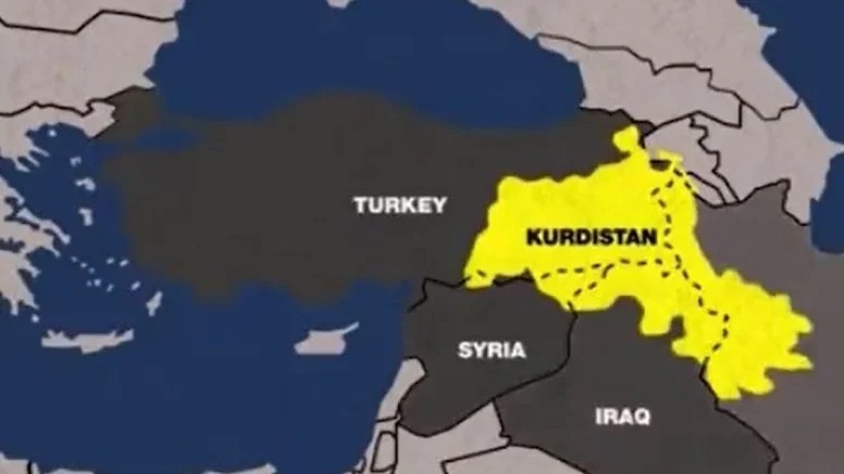 Fransadan qalmaqallı xəritə: Türkiyə ərazisi “Kürdüstan” kimi göstərildi - FOTO