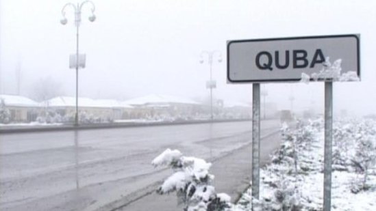 Quba ağ örpəyə büründü - VİDEO