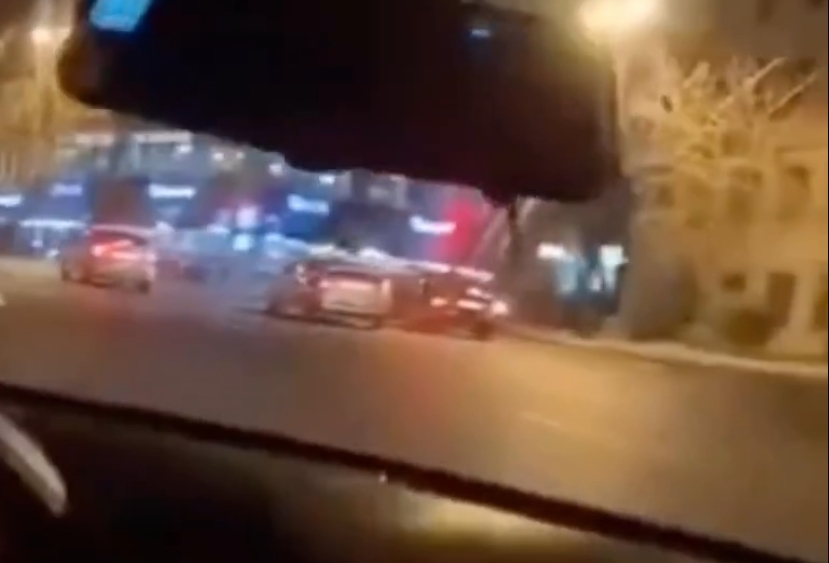 Sürücü Bakının mərkəzində "avtoşluq" etdi: Qırmızı işıqda... - VİDEO
