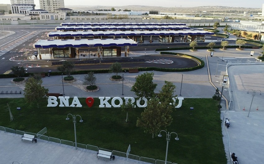 “Koroğlu” Nəqliyyat Mübadilə Mərkəzində avtobus yandı