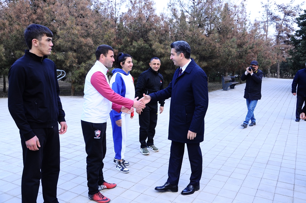 Naftalanda yeni idman qurğuları sakinlərin istifadəsinə verildi  - FOTOLAR