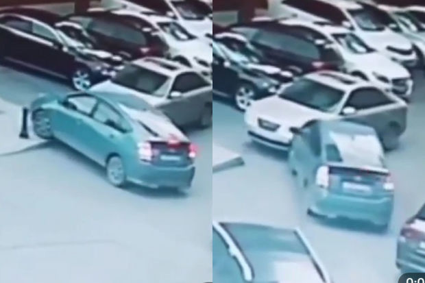 Bakıda parkinq halında maşını vurub qaçan “Prius” sürücüsü ələ keçdi - VİDEO