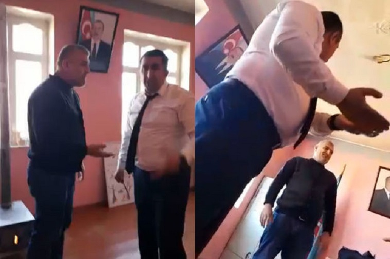 Biləsuvarda məktəb direktoru ilə müəllim arasında insident yaşandı - VİDEO