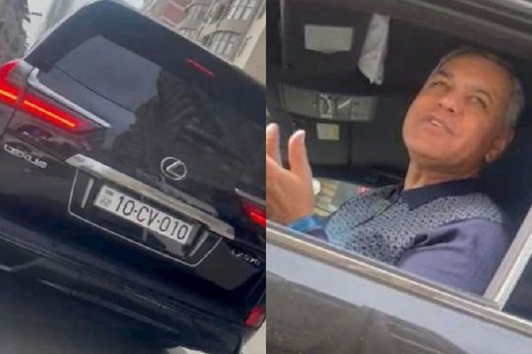 Bakıda lüks maşının sürücüsündən yol keçən xanımlara əxlaqsız hərəkət - VİDEO