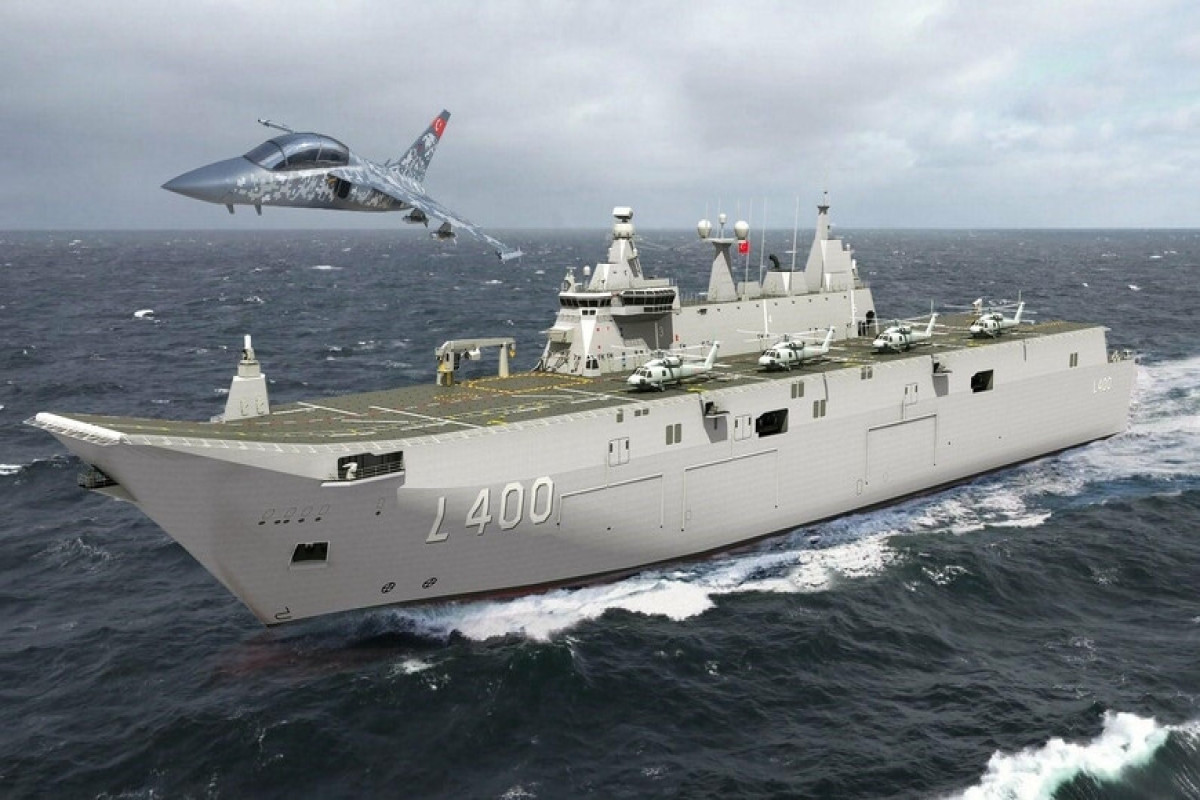 Türkiyənin ilk aviadaşıyıcısı “TCG Anadolu” suya buraxılıb