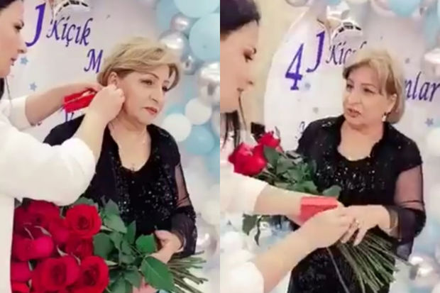 Xırdalanda müəllimə taxılan qızıl sırğalar gündəm oldu: Hədiyyə, yoxsa “şirinlik”? - İDDİA + VİDEO