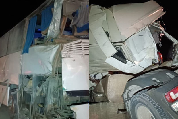 Azərbaycanda “KamAZ”la sərnişin avtobusu toqquşdu - FOTO