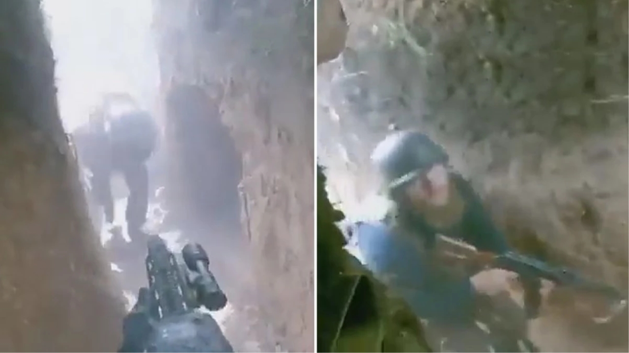 Film kimi olay: Ukraynalı hərbçi rusların qazdığı səngərə girərək hər kəsi gülləbaran etdi