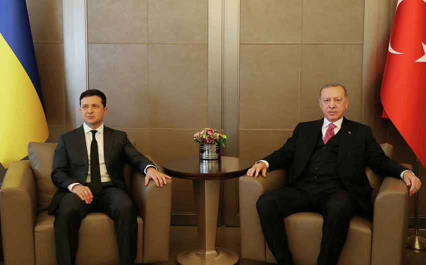 Ərdoğanın Zelenski ilə görüşü başladı