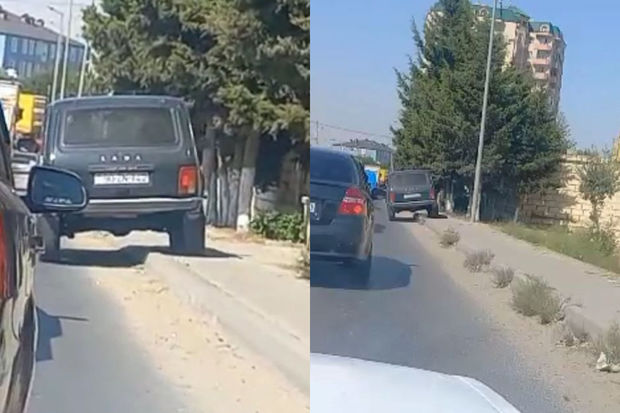 Bakıda bordürlə hərəkət edən sürücü ilə bağlı RƏSMİ AÇIQLAMA - VİDEO