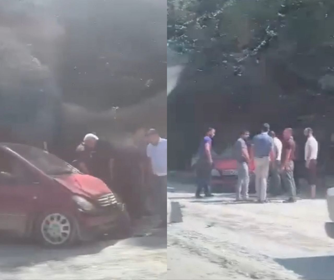 İsmayıllı-Qəbələ yolunda QƏZA: İKİ AVTOMOBİL TOQQUŞDU - VİDEO