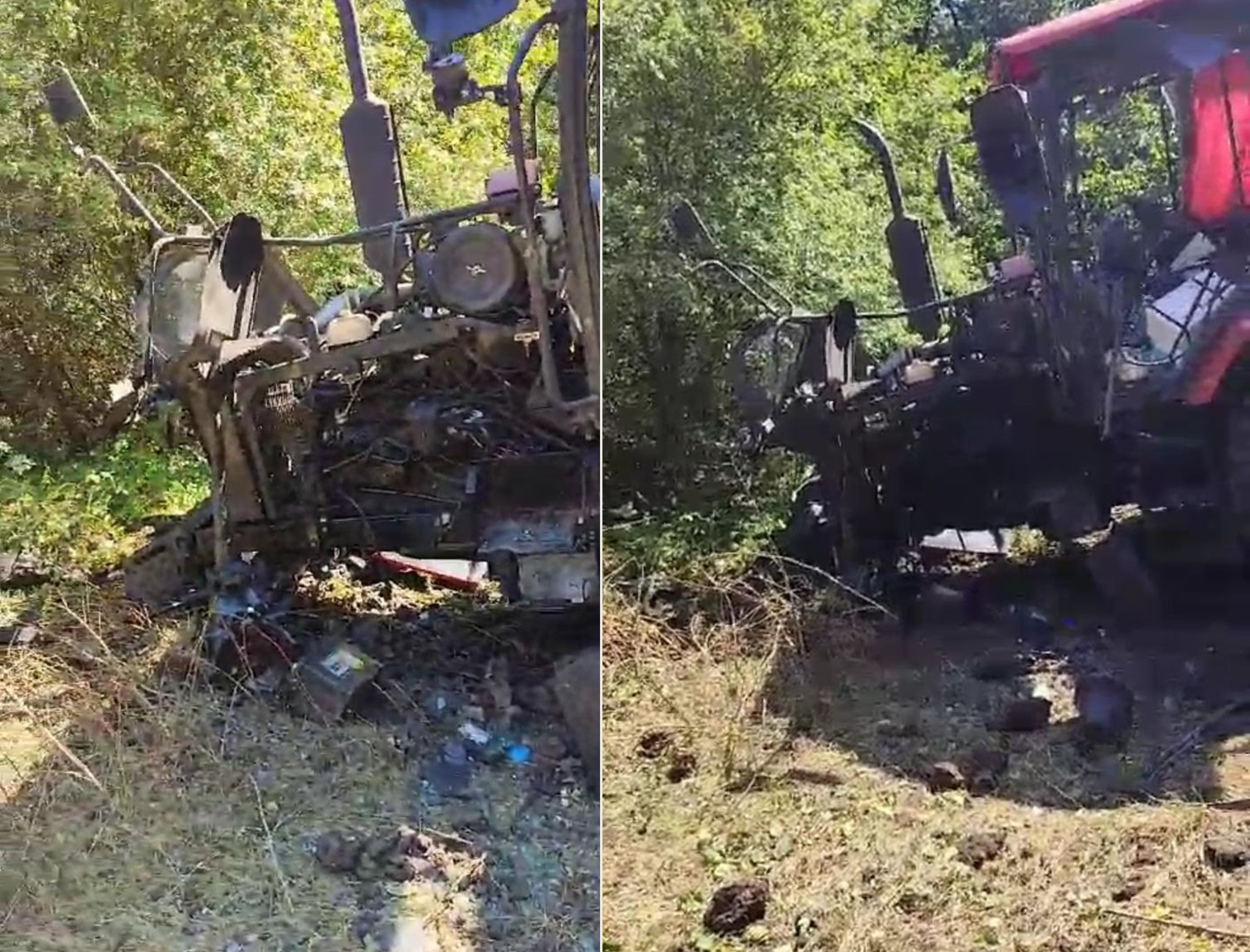 Xocalıda traktor tank əleyhinə minaya düşüb - FOTO