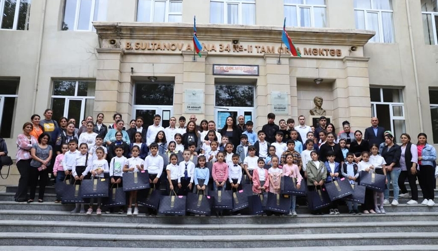 Qənirə Paşayeva 34 saylı məktəbi ziyarət etdi - FOTOLAR