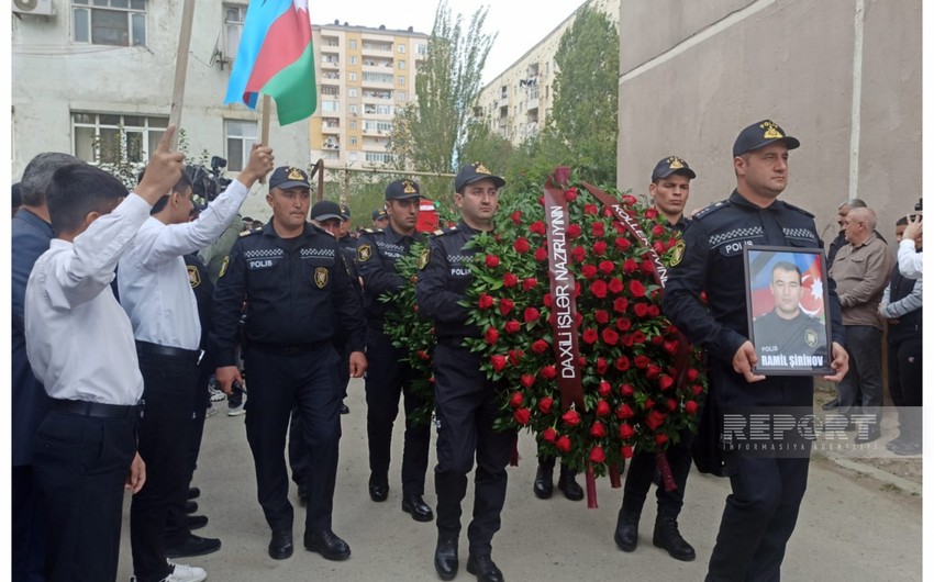 Polis serjantı Ramil Şirinov Sumqayıt Şəhidlər xiyabanında dəfn edildi  - FOTOLAR