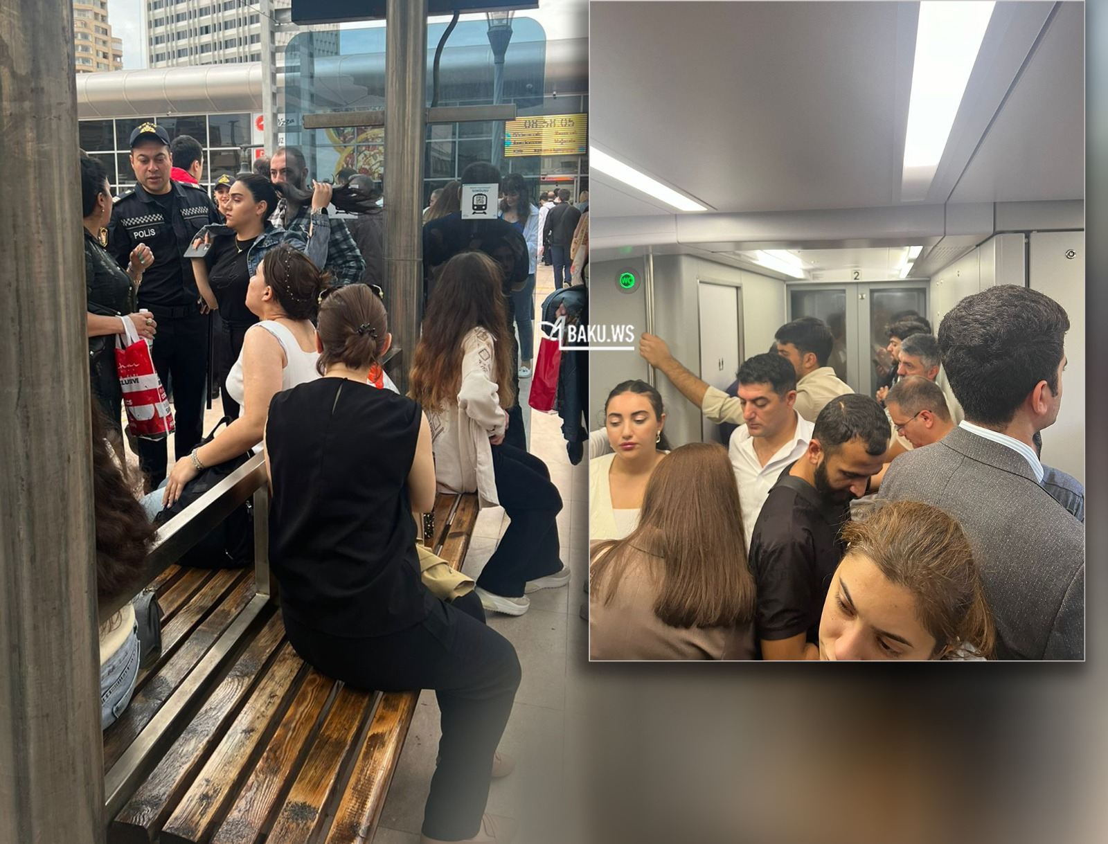 Sumqayıt-Xırdalan-Bakı qatarında problem: Sərnişinin halı dəyişdi - VİDEO