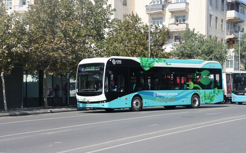 Bakıda ilk elektrik mühərrikli avtobus xəttə buraxılıb