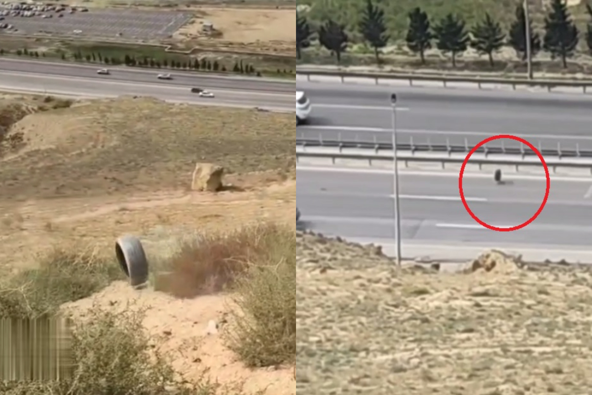 Bakıda yola təkər atan yeniyetmələr SAXLANILDI