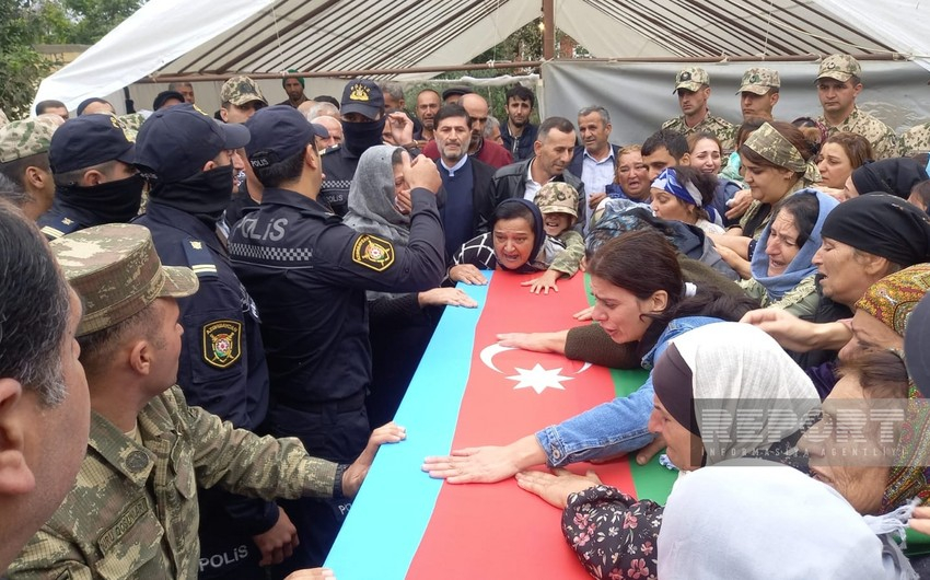 Lənkəranda şəhid Yusif Xəlilovla vida mərasimi keçirilib - FOTO