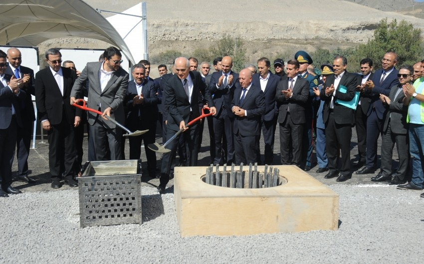 Zəngilanda Azərbaycanla İran arasında körpünün təməli qoyuldu - FOTO