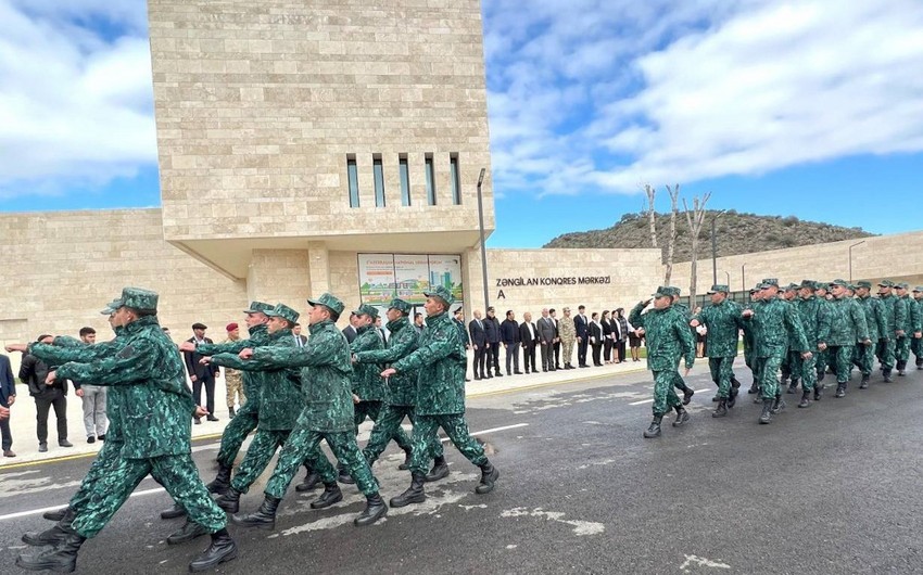Zəngilanda hərbçilərin yürüşü keçirilib - VİDEO