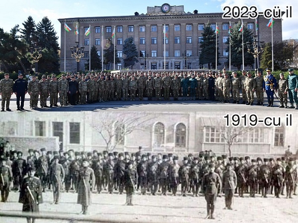 Xankəndidə 104 il əvvəl və bu gün HƏRBİ PARAD