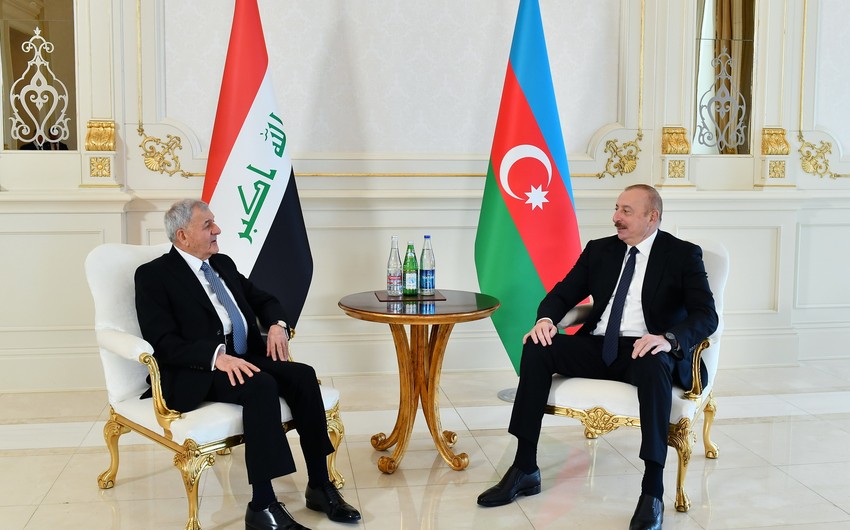 Azərbaycan və İraq prezidentlərinin təkbətək görüşü başladı