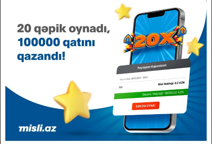 “ePoz-Qazan” oyunu 20X-də 20 qəpiyə 20 min manat uduldu